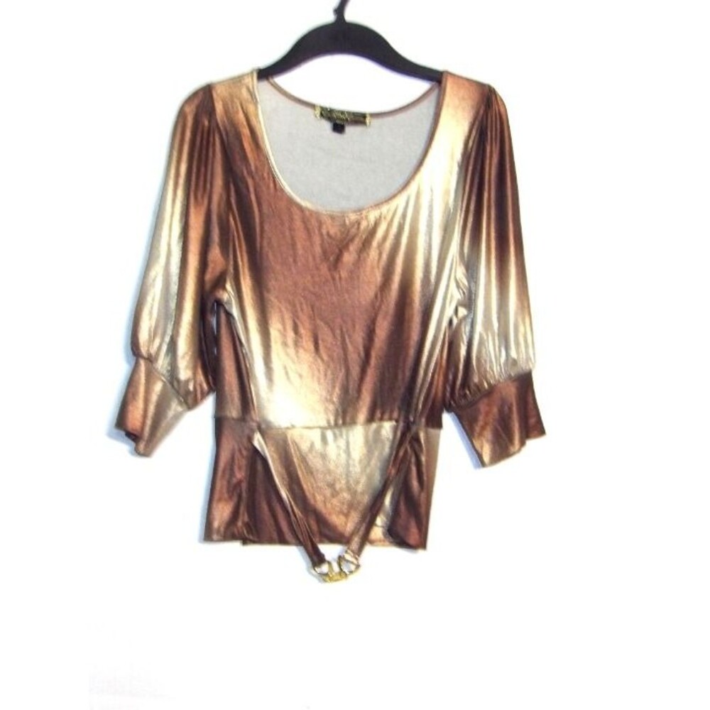 South Pole Collection Metallic Brown -Gold Tank Top Large